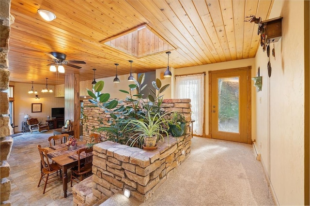 309 4th Ave, Mohall, ND 58761 - living room with wooden ceiling, ceiling fan, and a baseboard radiator