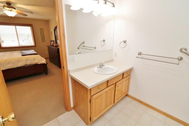 2033 14th St, Minot, ND 58703 - ensuite bathroom with vanity and ceiling fan