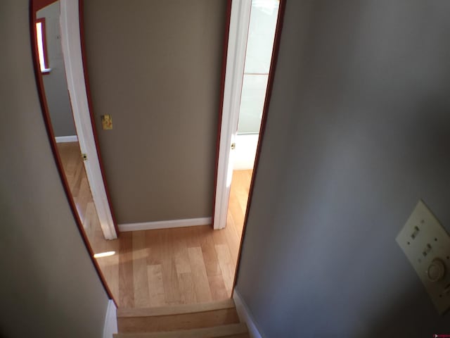 corridor featuring light hardwood / wood-style floors