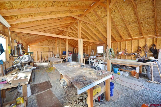 misc room featuring vaulted ceiling