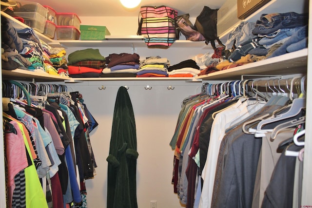 view of walk in closet