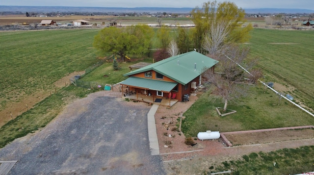 bird's eye view with a rural view