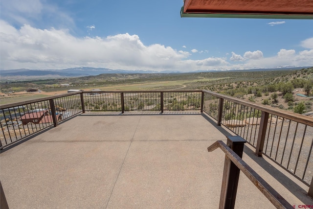 balcony with a mountain view