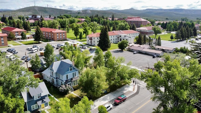 aerial view featuring a mountain view