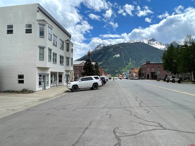 view of road featuring a mountain view