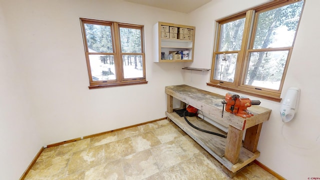 interior space with light tile floors