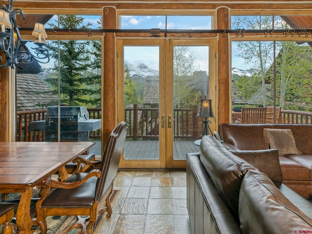 interior space with french doors