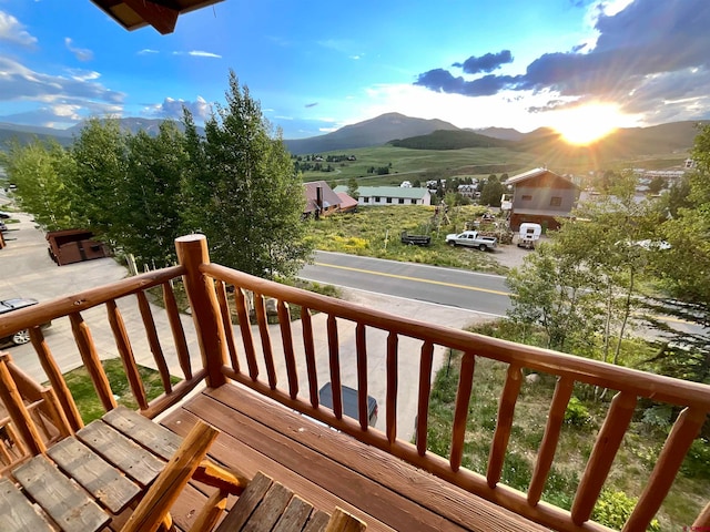 balcony with a mountain view