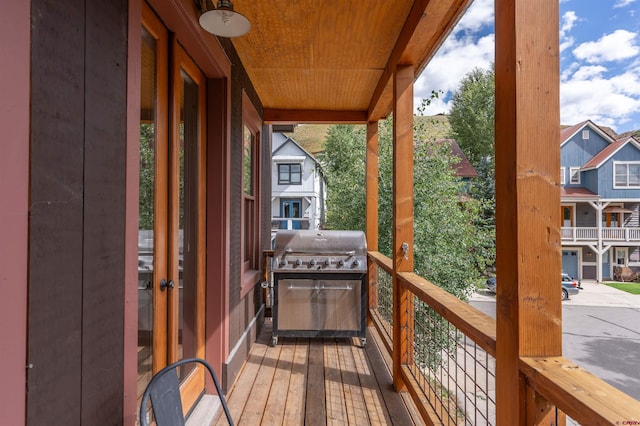 deck with a grill