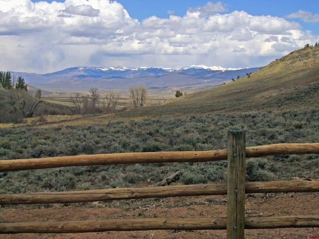 view of mountain feature featuring a rural view