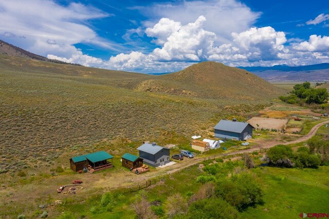 aerial view featuring a mountain view