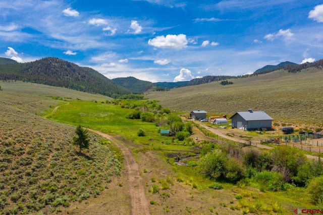 property view of mountains with a rural view