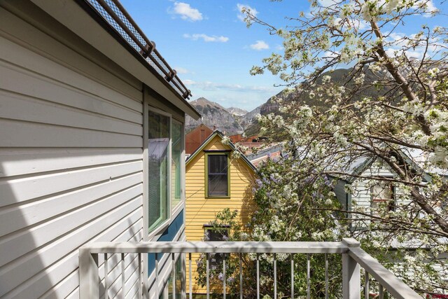 exterior space with a mountain view