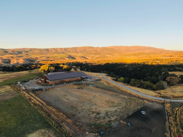 drone / aerial view with a mountain view