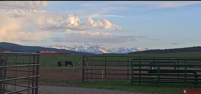 property view of mountains with a rural view