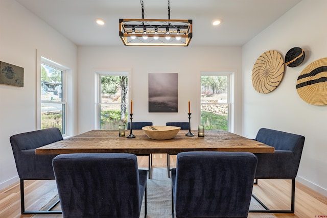 dining area featuring light hardwood / wood-style floors