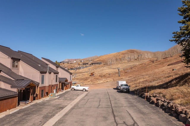 view of road featuring a mountain view