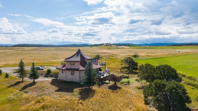 aerial view featuring a rural view