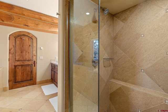 103 Double Eagle Way, Mountain Village, CO 81435 - bathroom with vanity and a shower with shower door