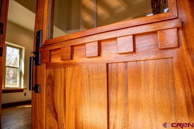 interior details with hardwood / wood-style flooring