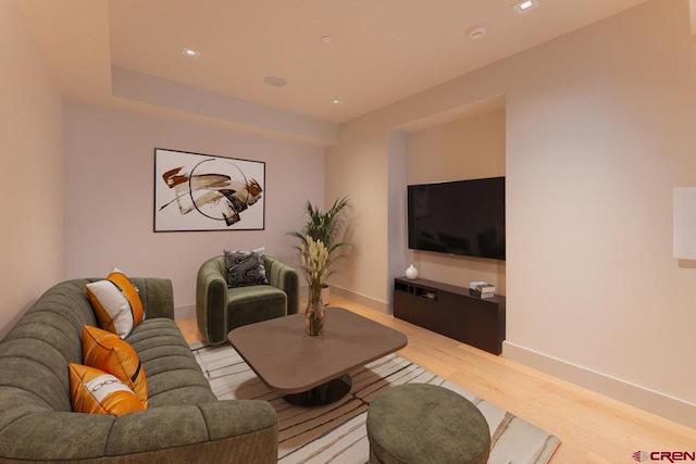 living room featuring light hardwood / wood-style floors