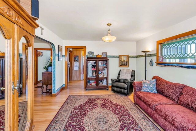 living room featuring light hardwood / wood-style floors