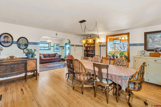 dining room featuring light hardwood / wood-style flooring