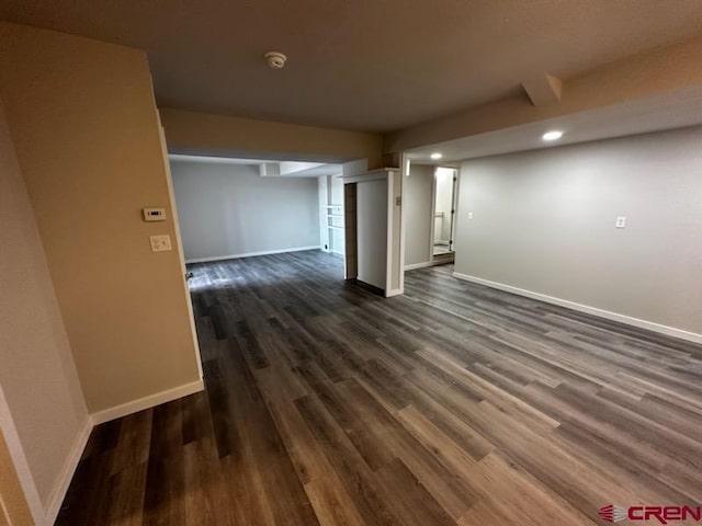 interior space featuring dark hardwood / wood-style flooring