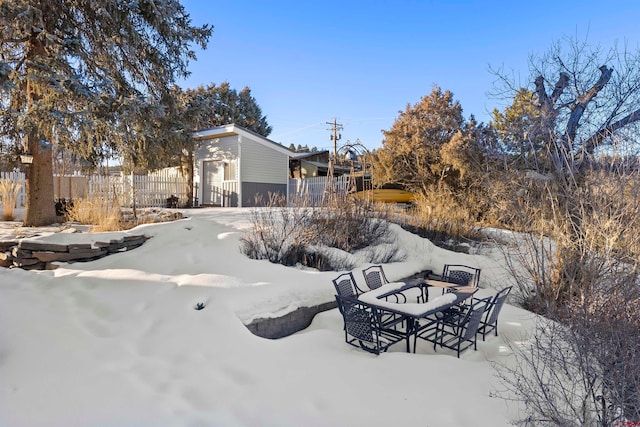 view of snowy yard