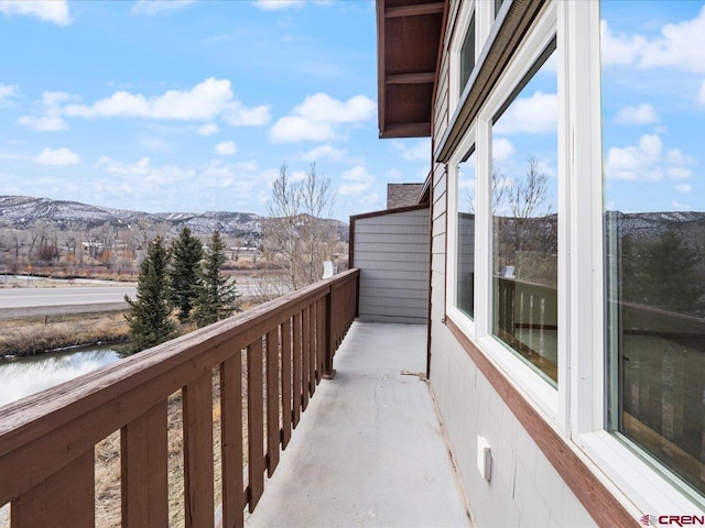 balcony with a mountain view