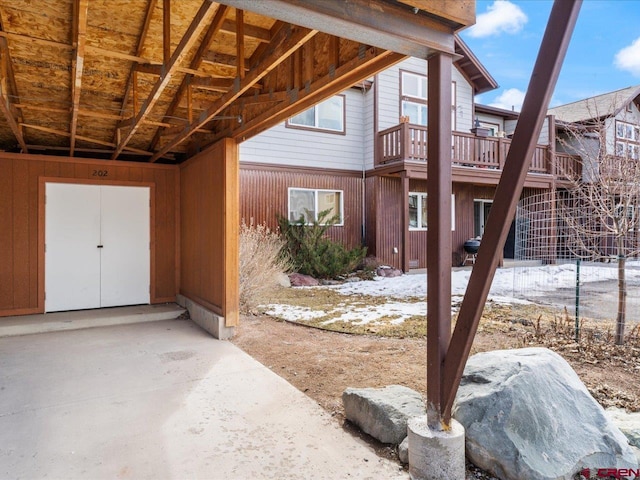 exterior space with a wooden deck