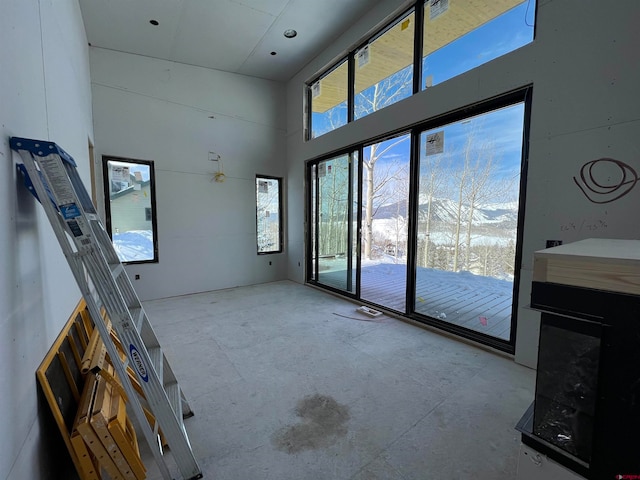 living room with concrete flooring