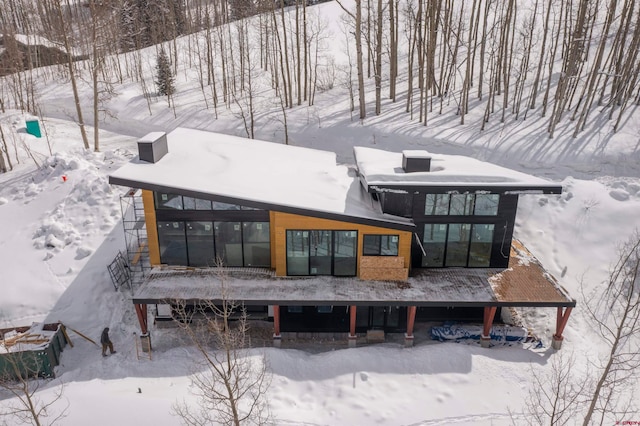 exterior space with a sunroom