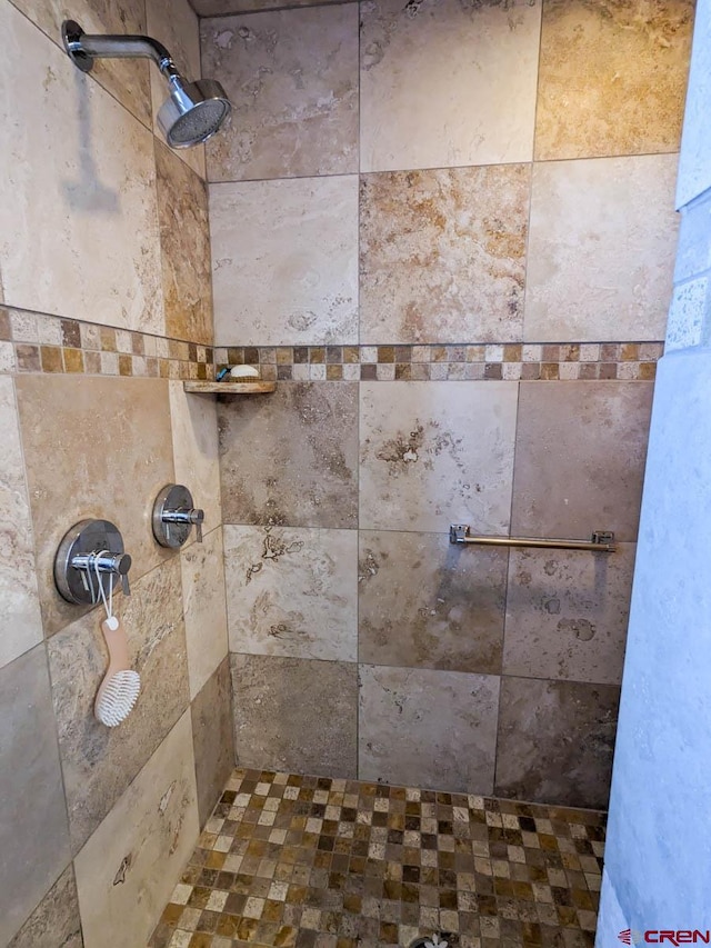 room details featuring a tile shower