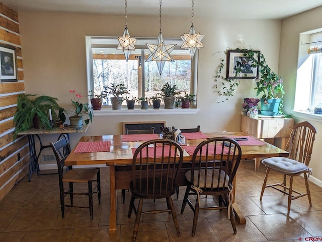 view of tiled dining room