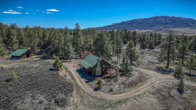 drone / aerial view with a mountain view