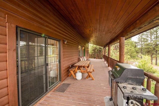 deck with area for grilling