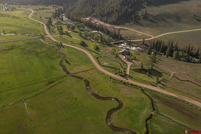 drone / aerial view with a rural view