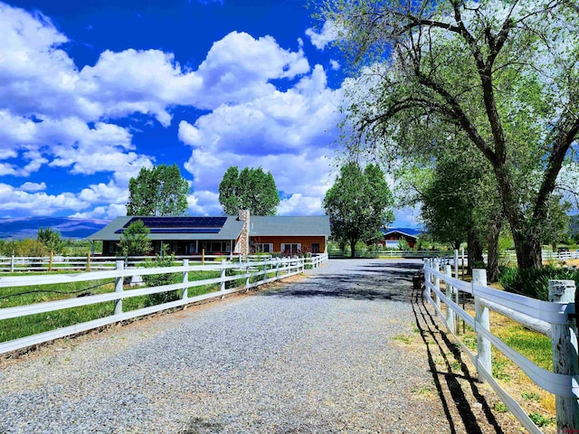 view of street with a rural view