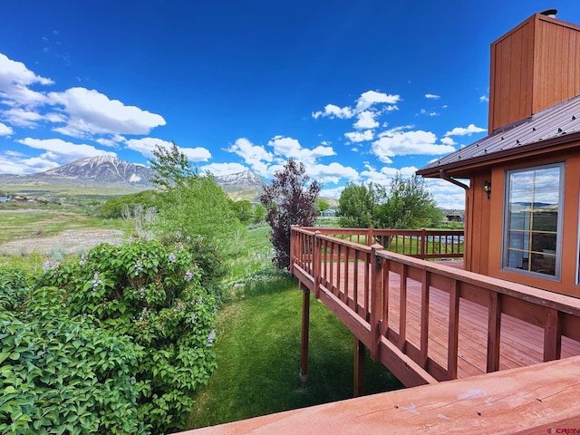 exterior space featuring a mountain view