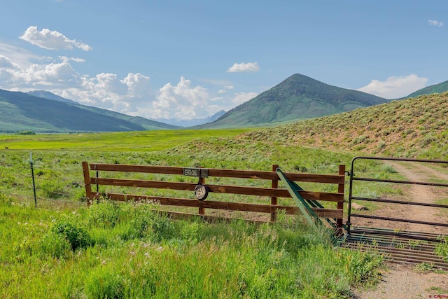 mountain view with a rural view