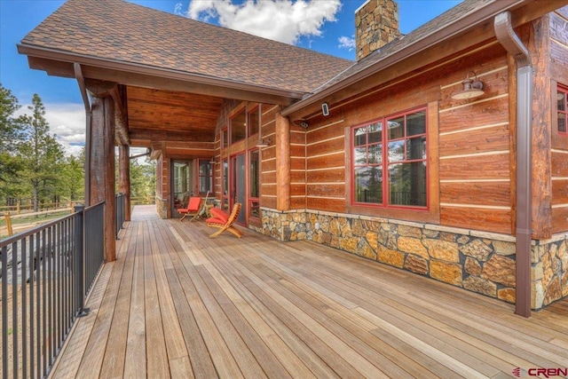 view of wooden deck