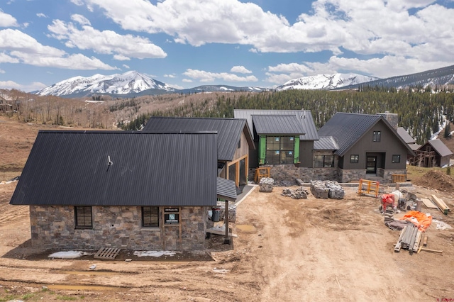 exterior space with a mountain view