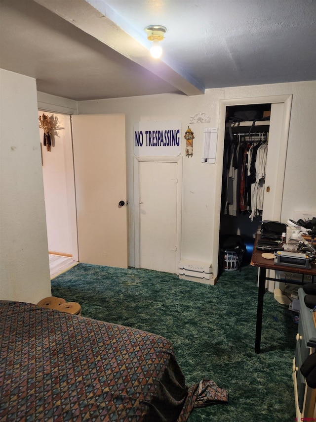 bedroom featuring a closet and carpet floors