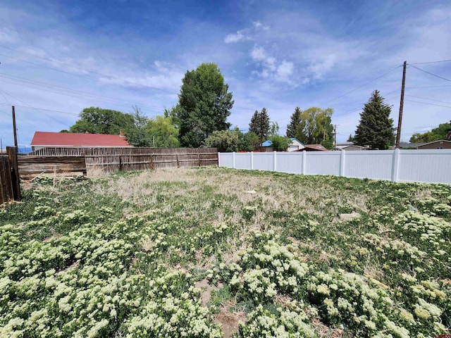 view of yard with fence