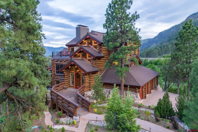 exterior space with a mountain view