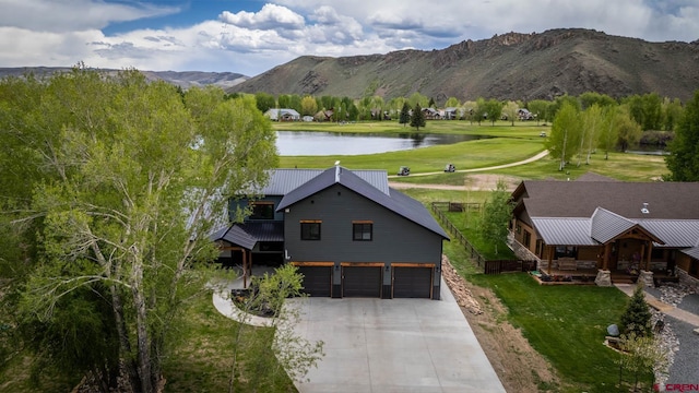 property view of mountains featuring a water view