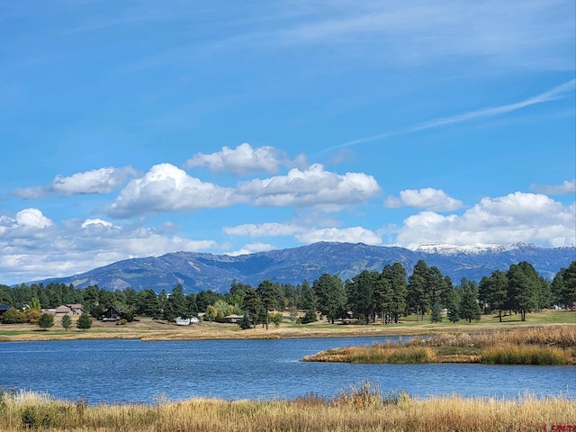 view of water feature with a mountain view