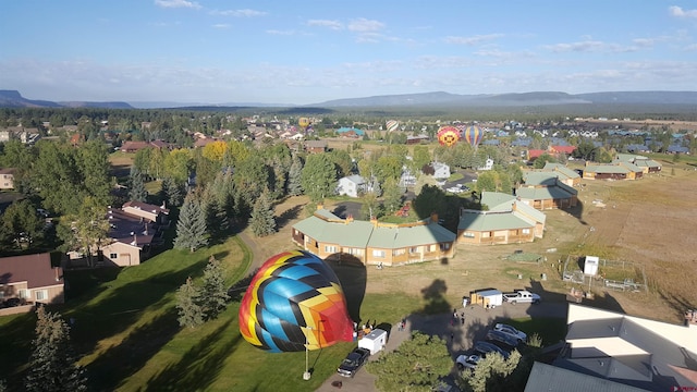 bird's eye view with a mountain view