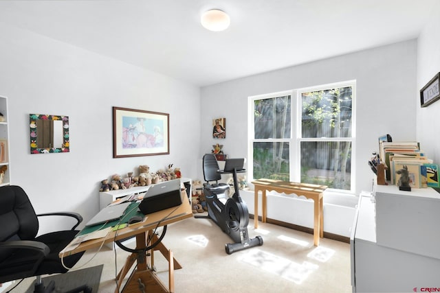 view of carpeted office space